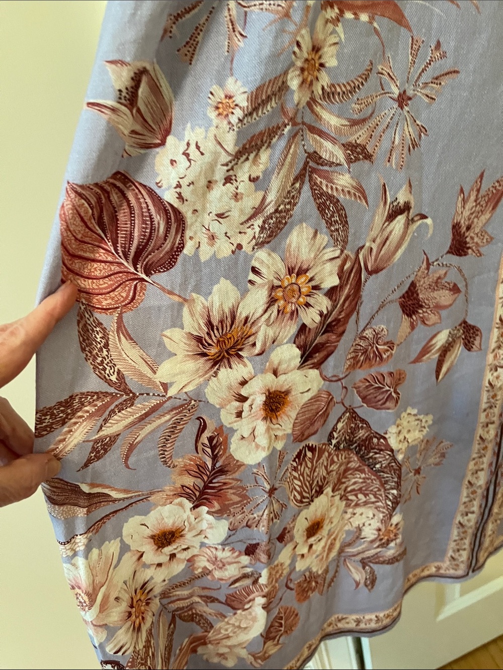Caroline Constas linen blend dress , lilac color, brown flowers, lining.NWT. 12 - Picture 5 of 10